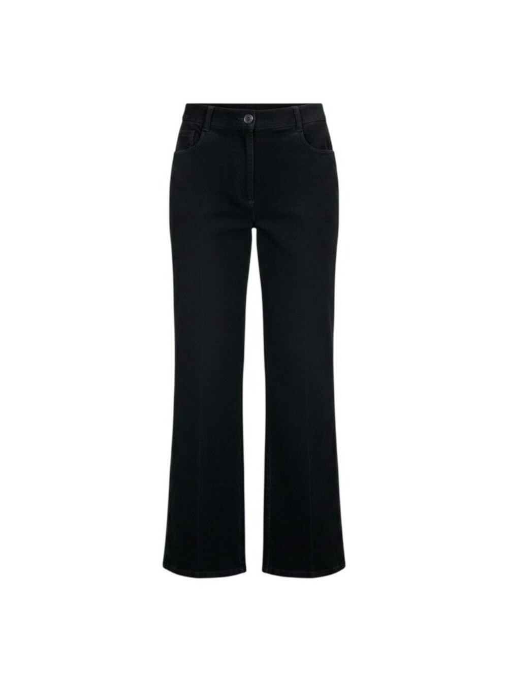 Chanel CC Logo Embroidery Black Denim Pants